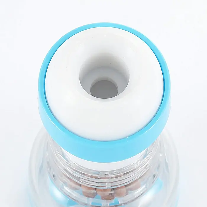 Dispozitiv de Economisire a Apei pentru Robinet – Rotativ 360°, Filtru cu Bile Minerale de Purificare, Elice de Presiune, Montaj Universal, Transparent/Albastru [4]
