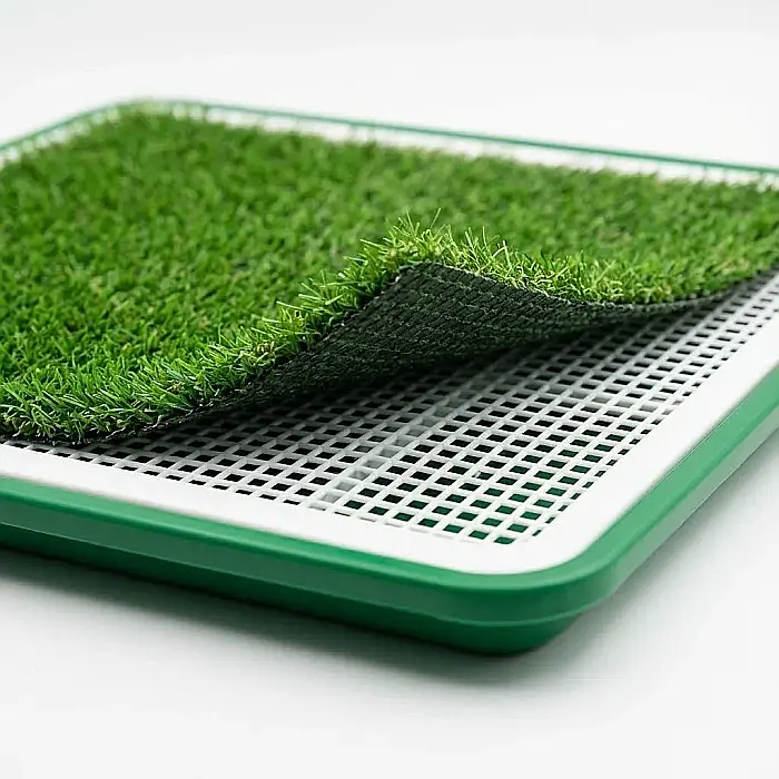 Toaletă Portabilă Potty Pad pentru Câini și Pisici – Sistem Inteligent cu 3 Straturi, Gazon Artificial Antibacterian, Grătar de Separare și Tavă Colectoare: Soluția Ideală de Igienă Interioară pentru  [4]
