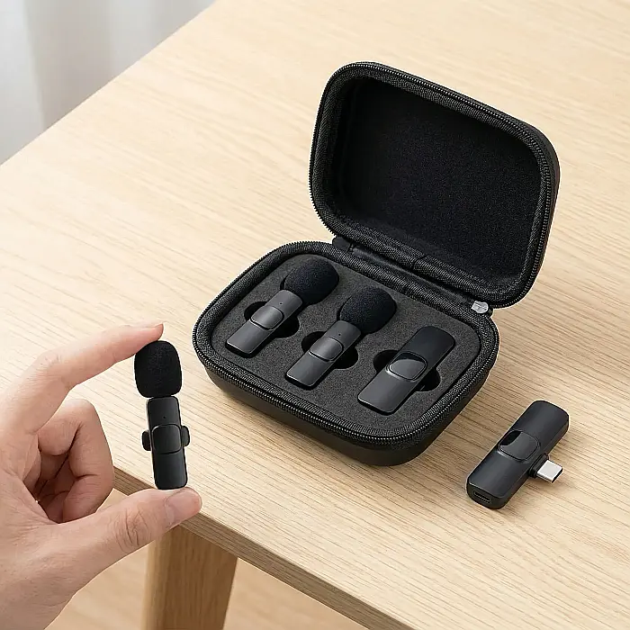 Microfon Wireless Lavalier USB-C și iPhone – Rază 20m, Anulare Zgomot Inteligentă, Plug & Play, Autonomie 6h, Compatibil Android, iOS, Laptop, Ideal pentru Vlog, Podcast și Live Streaming [4]
