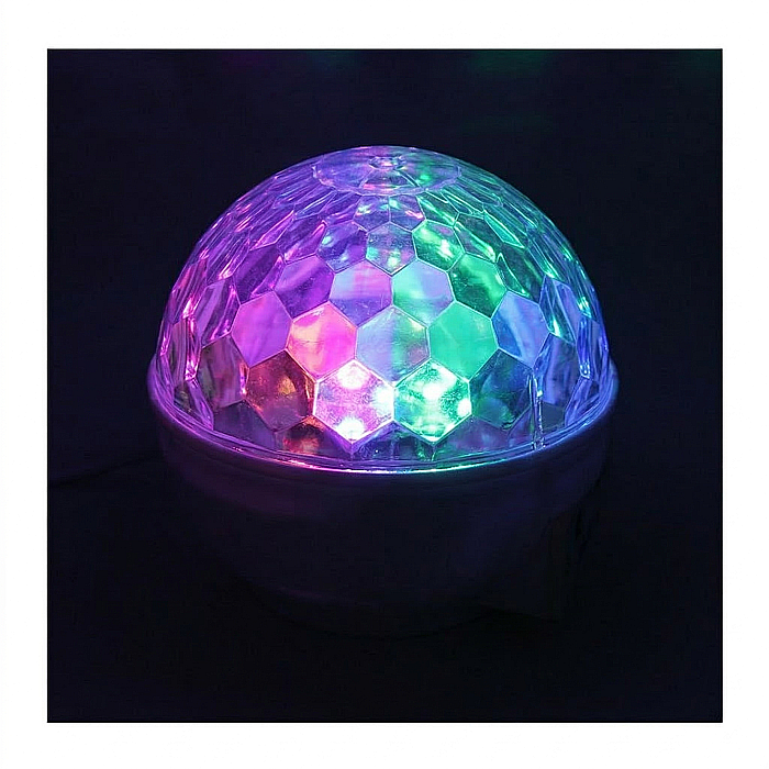 Glob Disco cu LED RGB Bluetooth și MP3 Player – Proiector Lumini UFO Crystal Magic Ball, Difuzoare Integrate, Telecomandă și Slot USB, Efecte Sincronizate cu Muzica [3]