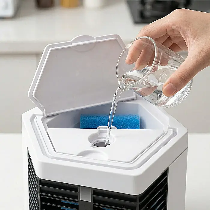 Răcitor de Aer Arctic Air Mini – USB 10W, Aer Condiționat și Umidificator, Ventilator Dublu, Eco-Friendly, Tehnologie HydroChill, Alb, 16.5 x 15 x 17.5 cm [4]