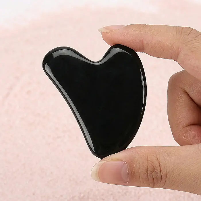 Set Rola de Masaj Facial cu Piatră Gua Sha din Jad Negru – Lifting Natural, Drenaj Limfatic și Relaxare Facială, Piatră Naturală, Efect Anti-Aging, Cutie Elegantă inclusă [4]