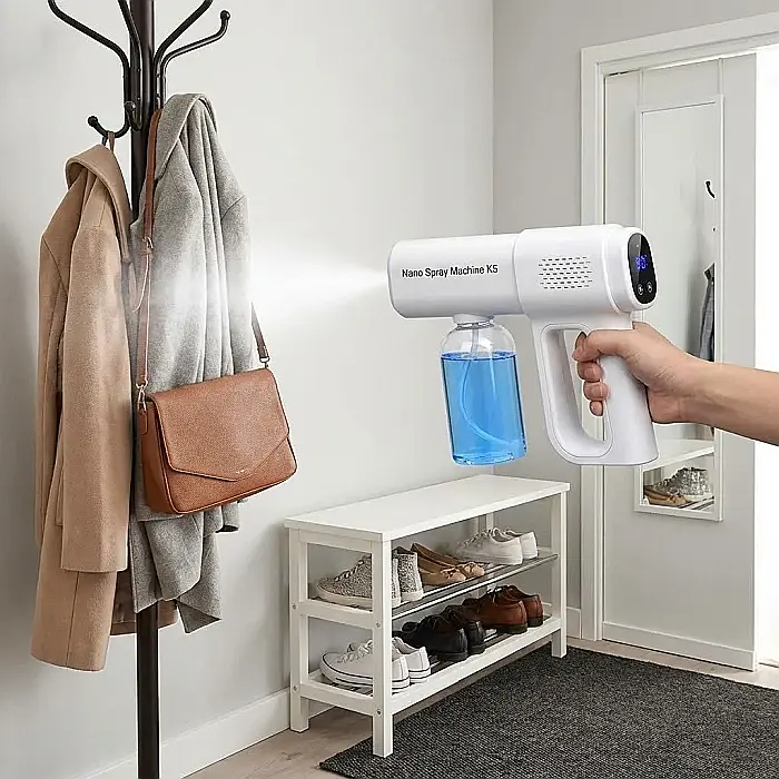Atomizor Portabil cu Ceață Fină – Pulverizator Electric Reîncărcabil USB, Rezervor 350 ml, Duză Reglabilă, Tehnologie Nano Atomizare și Operare Tactilă: Igienizare Rapidă și Curățare Profesională, Ori [3]