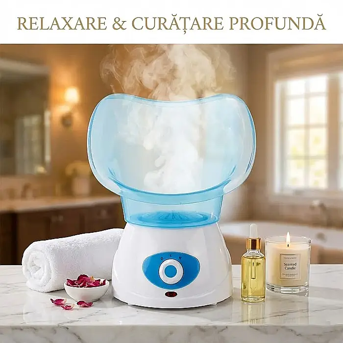 Dispozitiv 2 în 1: Saună Facială și Inhalator UBX – Tehnologie cu Abur, Rezervor 40ml, Indicator LED, 2 Trepte de Putere și Design Ergonomic: SPA Profesional și Tratament Respiratoriu în Confortul Cas [3]
