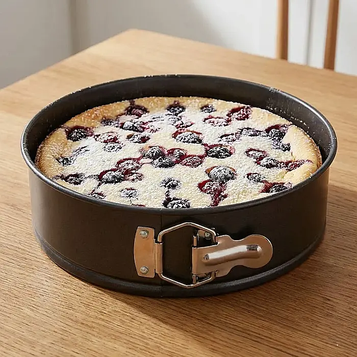 Set 3 Tăvi de Copt cu Bază Detașabilă – Forme Inimă, Rotundă și Pătrată, Înveliș Antiaderent Teflon, Diametre 24/26/28 cm: Deserturi Spectaculoase și Torturi Etajate, Fără Efort și Fără Lipire [3]