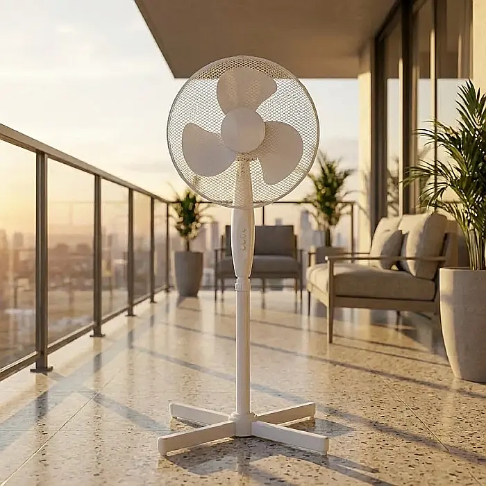 Ventilator cu Picior FS40-01 – Diametru 41 cm, Putere 45W, 3 Trepte de Viteză, Oscilație 75° și Plasă de Protecție: Răcorire Eficientă, Stabilitate și Confort Termic pentru Acasă sau Birou [3]
