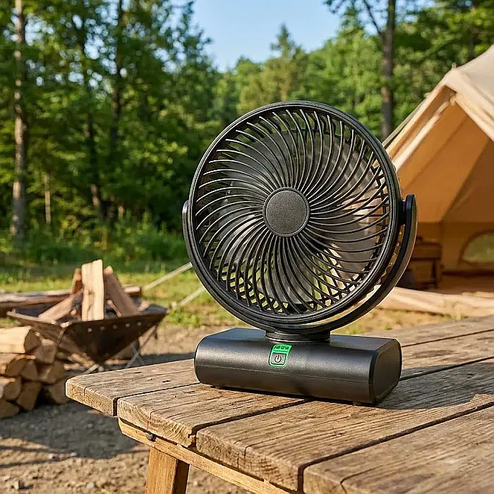 Ventilator Electric Fără Fir de Exterior – Versiuni 6”/8”, Motor de Mare Viteză, 2 Trepte de Ventilație, Acumulator 1500 mAh și Suport de Încărcare: Răcorire Portabilă și Libertate Totală Oriunde te-a [3]
