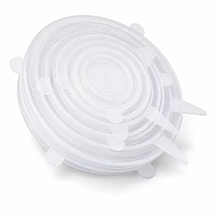 Set 6 Capace Reutilizabile din Silicon Alimentar, Extensibile, pentru Borcane, Boluri și Recipiente [3]