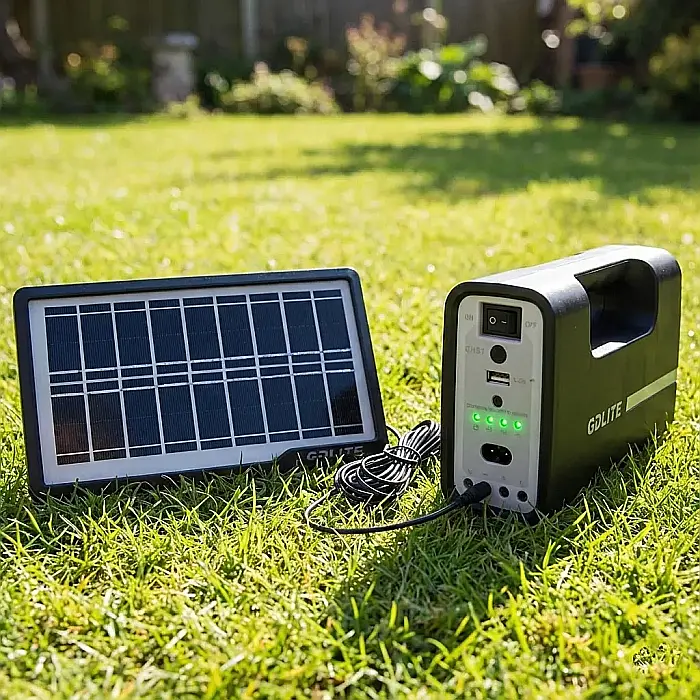 Kit Solar cu Lampă U și 3 Becuri LED GDLite 1 – Acumulator 6V 4Ah, Panou Solar 3.5W și Port USB: Independență Energetică pentru Camping, Cabane și Urgențe [3]