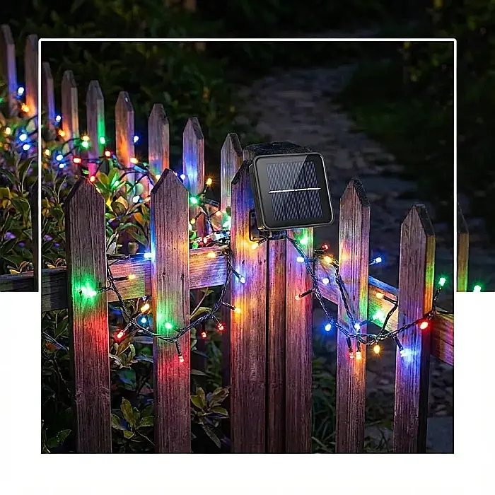 Instalație LED Solară pentru Exterior – 30 m, 300 LED-uri Multicolor, 8 Moduri Inteligente de Iluminare, Panou Solar Inclus și Rezistență la Temperaturi Extreme [3]