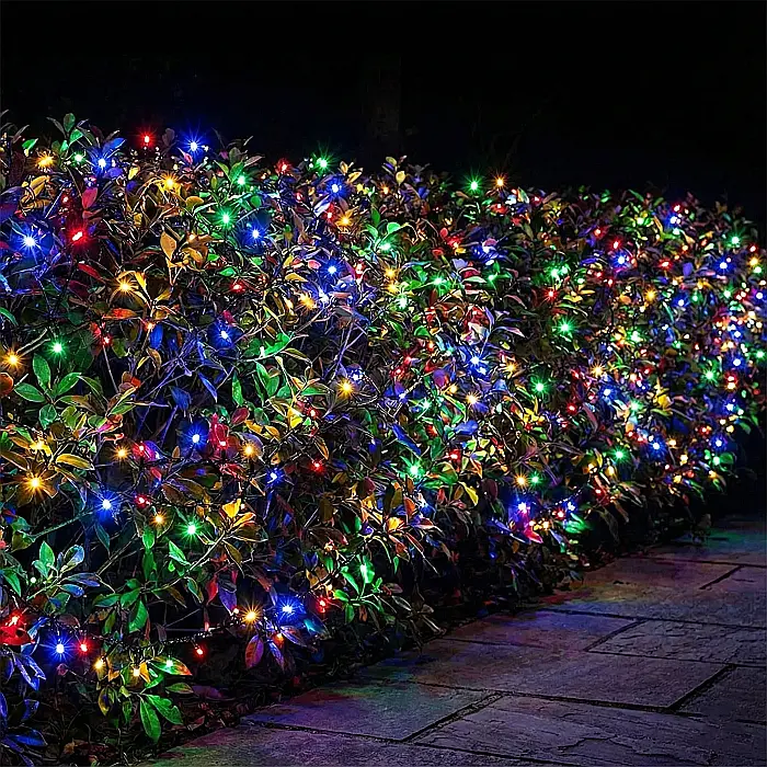 Pachet 2x Instalație de Crăciun Liniară Model 6027 – Total 200 m, 2000 LED-uri Alb Cald, Funcție Flash, Cablu Alb și Protecție la Apă: Magia Sărbătorilor la Scară Monumentală [3]