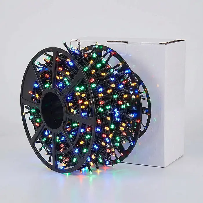 Pachet 4x Instalație de Crăciun Liniară Model 6027 – Total 400 m, 2800 LED-uri Multicolor, Funcție Flash și Rezistență la Apă: Decor Festiv Grandios pentru Casă și Afaceri [3]