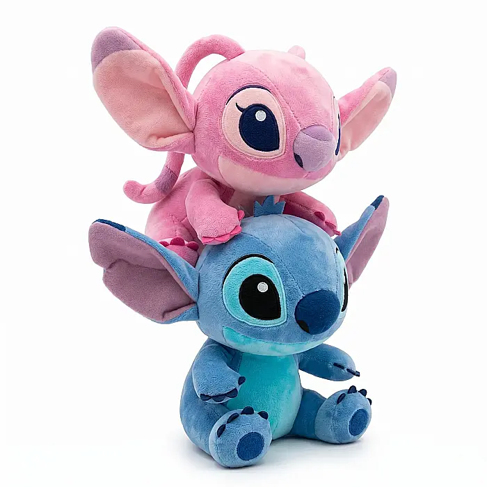 Set 2 Jucării de Plus Lilo și Stitch, 20 cm, Plușuri Moi Albastru și Roz pentru Copii [2]