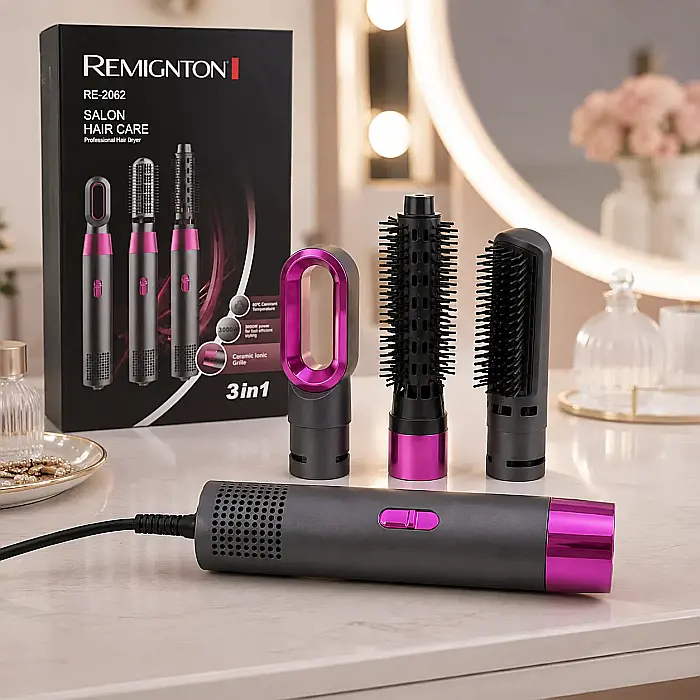 Uscător de Păr Remington 3 în 1, 3000W, cu Perie Rotativă pentru Bucle, Volum și Styling Rapid [3]