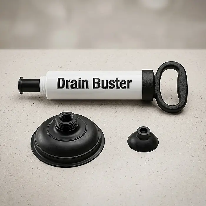 Pompă pentru Desfundat Scurgeri Drain Buster, cu 2 Duze Interschimbabile, pentru Toaletă, Chiuvetă și Cadă [3]