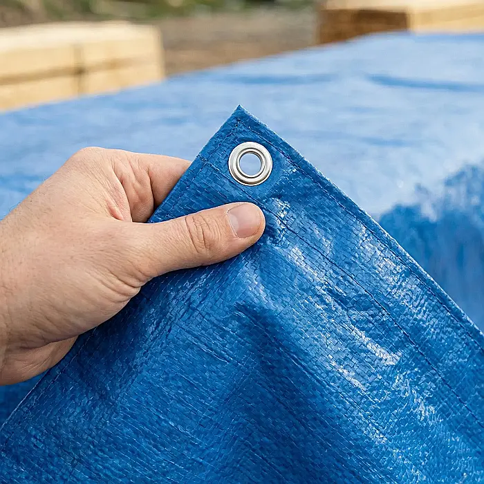 Prelată Impermeabilă Cover Design 5×6 m – Albastră, Rezistentă UV, Margine Dublă cu Capse, Pentru Acoperire Auto, Piscine, Camping și Uz Industrial [3]