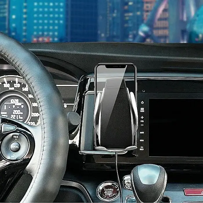 Încărcător Auto Wireless FAST CHARGE cu Senzor – Suport Telefon cu Prindere Automată, 10W, Senzor Infraroșu Inteligent, Compatibilitate Universală, Fixare pe Grila de Ventilație [3]
