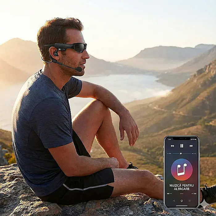 Ochelari de Soare Bluetooth 3 în 1 cu Lentile Polarizate – Redare Muzică Wireless, Funcție Hands-Free și Microfon Integrat, Baterie Reîncărcabilă 150 mAh, Ideal pentru Condus, Sport și Activități în A [3]