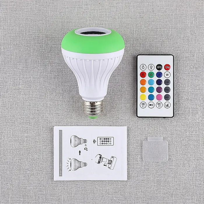 Bec LED Disco E27 cu Boxă Bluetooth 3W, Telecomandă RGB cu 13 Culori și 4 Jocuri de Lumini, Putere 12W, Alimentare 220V, Ideal pentru Petreceri și Evenimente [3]
