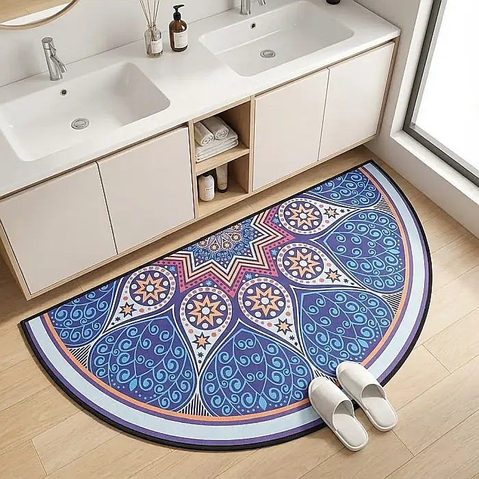 Covor Semicerc Antiderapant 50x80 cm – Design Abstract Modern, Utilizare Interior și Exterior, Grosime 6 mm și Bază Anti-Alunecare: Eleganță și Siguranță la Intrarea Casei Tale [3]
