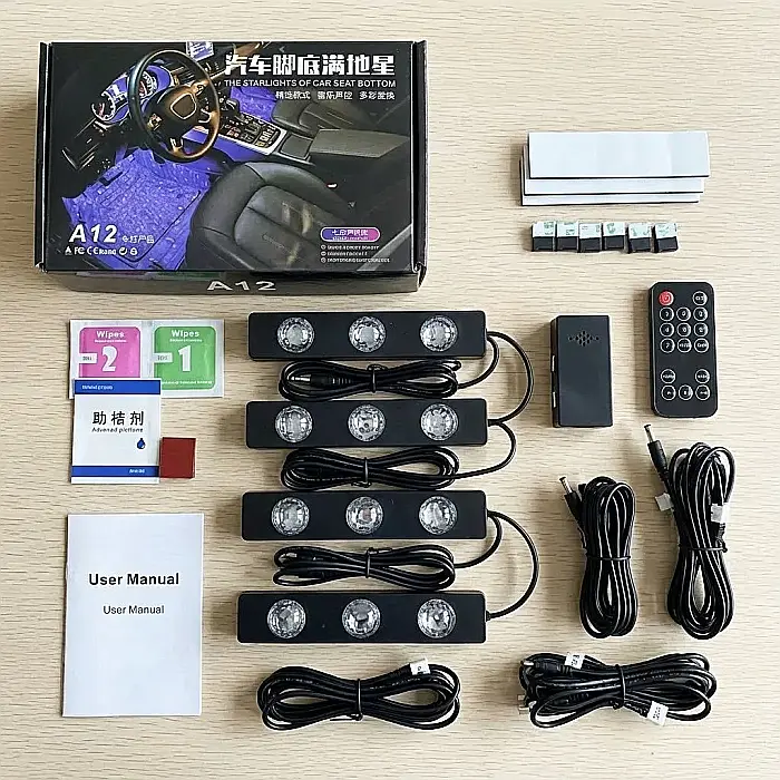 Lumini Ambientale Portabile 2in1 Roartoy – Detasabile, Control prin Telecomandă, Acumulator Reîncărcabil USB, 7 Culori RGB și Design Negru Minimalist: Atmosferă Magică și Iluminat Decorativ Inteligent [3]