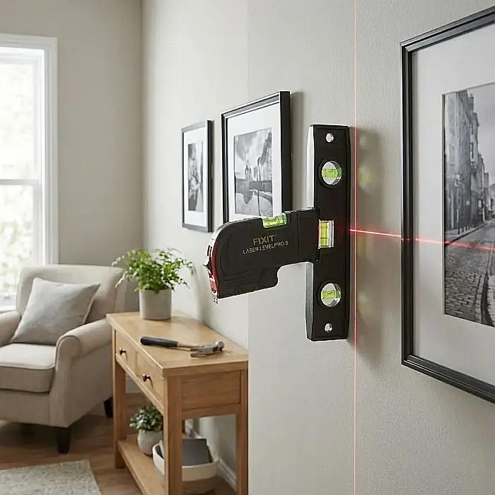 Nivelă cu Laser Multifuncțională 2,5 m – Sistem 4-în-1: 3 Moduri de Marcare (Orizontal, Vertical, Transversal), Bandă Măsurare 250 cm, 3 Bule de Nivel și Riglă Aluminiu: Precizie Chirurgicală pentru R [3]