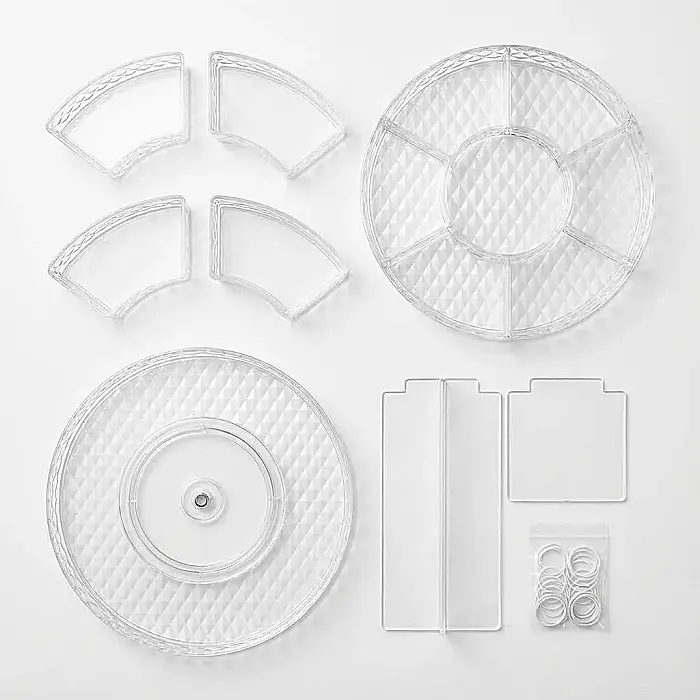 Cutie Machiaj Rotativă 360° Transparentă – Organizator de Elită pentru Cosmetice și Bijuterii, Sistem Modular Multi-Nivel și Design Crystal-Clear: Eleganță și Organizare Desăvârșită pentru Masa ta de  [4]