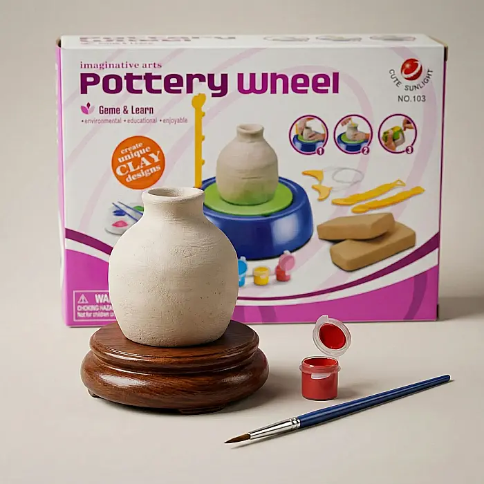 Roata Olarului – Set Olărit Educațional pentru Copii, Jucărie Creativă și Interactivă, Stimulează Imaginația și Abilitățile Manuale, Include Lut și Accesorii Pictură [3]