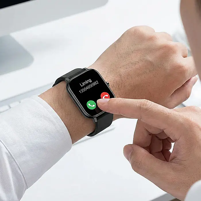 Smartwatch Toimark cu Ecran 1.69 inch – Curea Silicon Neagră, Waterproof, Compatibil iOS & Android, Apeluri și Notificări, Monitorizare Ritm Cardiac, Tensiune Arterială, Activități și Somn, Player Muz [3]