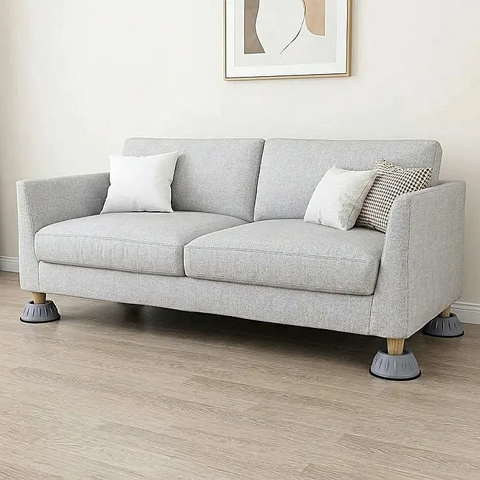 Set 4 Suporturi Anti-Balans și Anti-Vibrații pentru Mașină de Spălat și Mobilier – Tampoane Stabilizatoare Antiderapante, Protecție Podea, Ridicare Mobilier, Gel PU Lavabil și Reutilizabil [2]