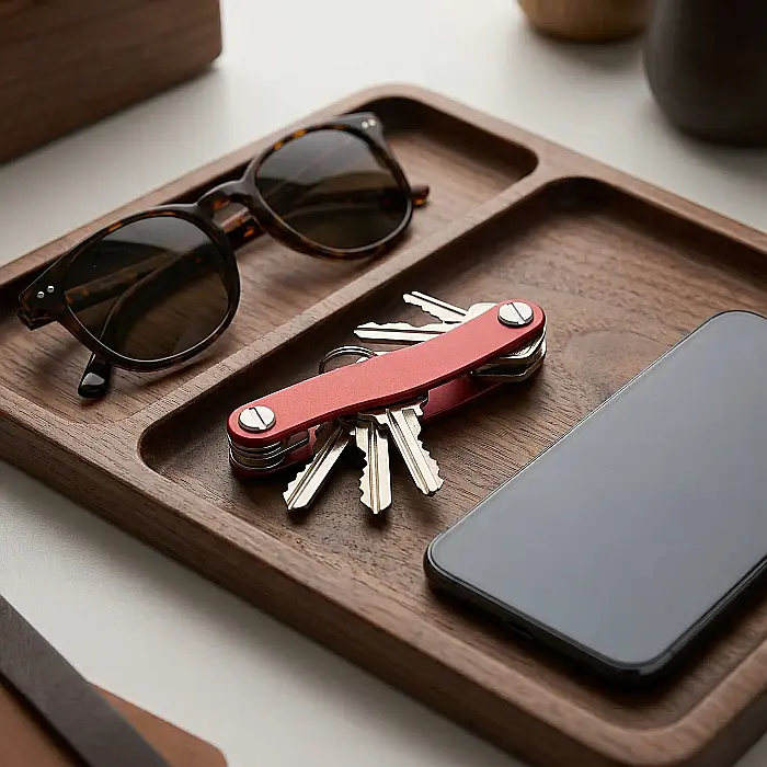 Breloc Organizator Chei Clever Key – Compact, Aluminiu Aviație Rezistent, Capacitate până la 12 Chei, Design Ergonomic și Anti-Zgârieturi, Negru/Argintiu [3]