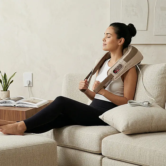 Centură pentru Masaj Cervical Massage Shawls – 40 Funcții, Telecomandă de Control, Masaj Profund prin Lovituri, Relaxare pentru Gât, Umeri și Spate, Alimentare 220V, Portabilă și Eficientă [3]