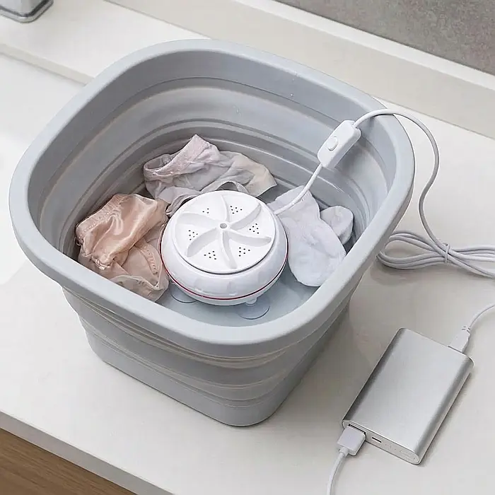 Mini Mașină de Spălat Portabilă USB – Design Compact și Silențios, Turbină Rotativă, Ideală pentru Rufe Ușoare, Călătorii, Studenți și Spații Mici [3]