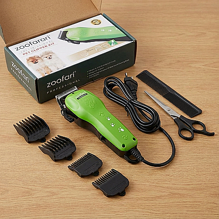 Animale - Aparat de Tuns Animale Zoofari Profesional – Pentru Câini și Pisici, Motor cu Pivot 10W, 4 Capete Detașabile (3-12 mm) și Set Complet de Accesorii: Îngrijire de Salon în Confortul Casei Tale