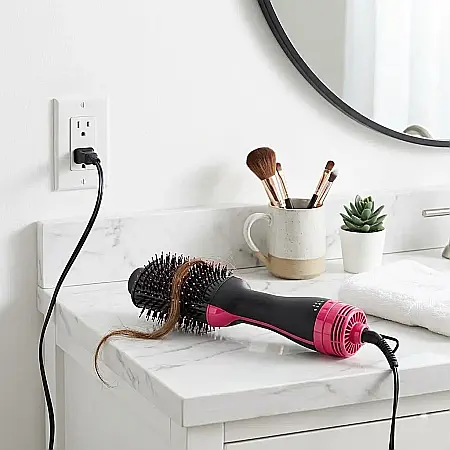 îngrijire feminină - Perie Uscător Electric PerfectHair – 3 Setări Reglabile, Uscare și Coafare Simultană, Tehnologie cu Ioni Anti-Statici, Volum și Strălucire: Coafură de Salon la Tine Acasă, Rapid și Fără Electrizare