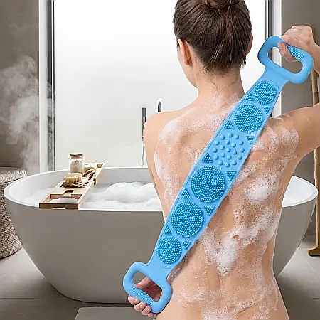 îngrijire feminină - Perie pentru Spate din Silicon cu Două Fețe – Exfoliere Delicată, Masaj Relaxant și Curățare Profundă, Design Ergonomic cu Mânere și Material Hipoalergenic: Experiența unui SPA Complet în Confortul Bă