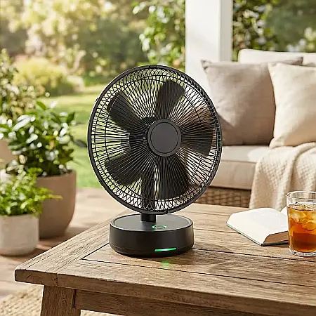 Electronice - Ventilator Electric Fără Fir de Exterior – Versiuni 6”/8”, Motor de Mare Viteză, 2 Trepte de Ventilație, Acumulator 1500 mAh și Suport de Încărcare: Răcorire Portabilă și Libertate Totală Oriunde te-a