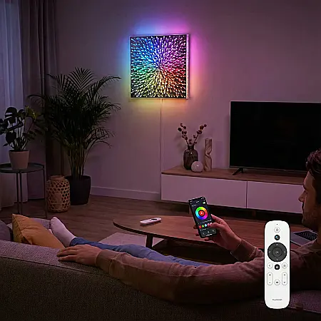 Bandă LED Smart RGB cu Efect de Artificii: 16 Milioane Culori, Sincronizare Muzicală, Control prin Aplicație și Comandă Vocală – Decor Magic și Personalizabil [1]