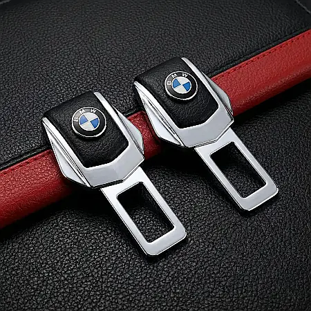 Set 2 Adaptoare Centură Siguranță Auto M1089 – Cataramă Falsă Compatibil BMW, Eliminator Avertizare Sonoră, Design Chrome, Metal & Plastic Rezistent [2]