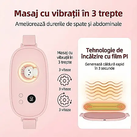 Centură Abdominală Portabilă cu Încălzire și Vibromasaj – 5 Niveluri de Temperatură, 5 Moduri de Masaj și Tehnologie Grafen: Alinare Rapidă pentru Dureri Menstruale și Abdominale [3]