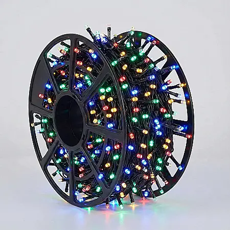 Iluminat - Pachet 4x Instalație de Crăciun Liniară Model 6027 – Total 400 m, 2800 LED-uri Multicolor, Funcție Flash și Rezistență la Apă: Decor Festiv Grandios pentru Casă și Afaceri