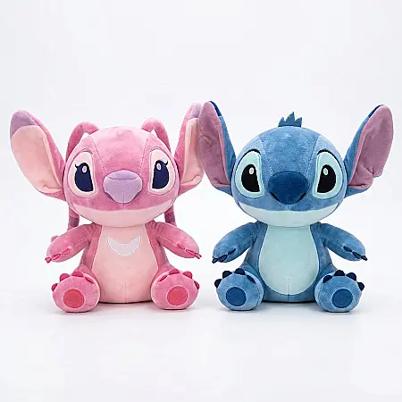 Jucării - Set 2 Jucării de Plus Lilo și Stitch, 20 cm, Plușuri Moi Albastru și Roz pentru Copii
