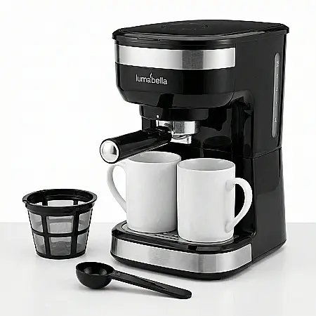 Aparat de Cafea Electric Luma Bella LB-54007 – 500W, 2 Căni Porțelan Incluse, Filtru Detașabil, Capacitate 300 ml [1]