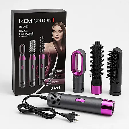 Electronice - Uscător de Păr Remington 3 în 1, 3000W, cu Perie Rotativă pentru Bucle, Volum și Styling Rapid