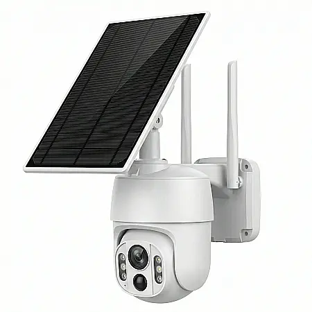 Camere - Cameră Supraveghere 4G cu Panou Solar, Ultra HD 4K, Lentile Duble 8MP, Viziune Color Zi/Noapte, Audio Bidirecțional, IP66