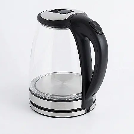 Electronice - Fierbător Electric Portabil 2L din Sticlă și Oțel Inoxidabil – 1500W, Fierbere Rapidă, Oprire Automată, Design Elegant