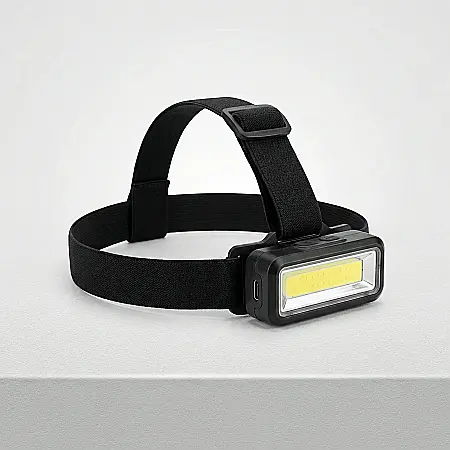 Iluminat - Lanternă LED de Cap cu Acumulator 3W – 300 Lumeni, Încărcare USB, Baterie 800mAh, Fascicul 270°, Rază 50 m, IP65