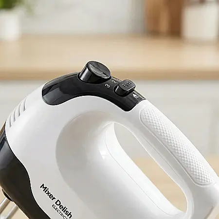 Bucătărie - Mixer Delish Electric – 7 Viteze, Capete Duble de Amestecare, Motor 120W, Ergonomic, pentru Aluat, Frișcă și Ouă