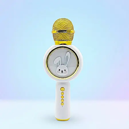 Jucării - Microfon Karaoke SMARTIX pentru Copii, Bluetooth, Lumini RGB, Efecte de Voce, USB și MicroSD