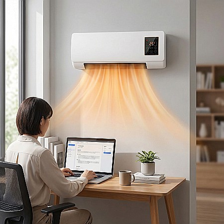 Casă & Grădină - Aeroterma Portabilă 2 în 1 cu Telecomandă – Funcție Încălzire și Răcire, 2000W, Temporizator 8h, Modul Silențios, Dormitor și Birou